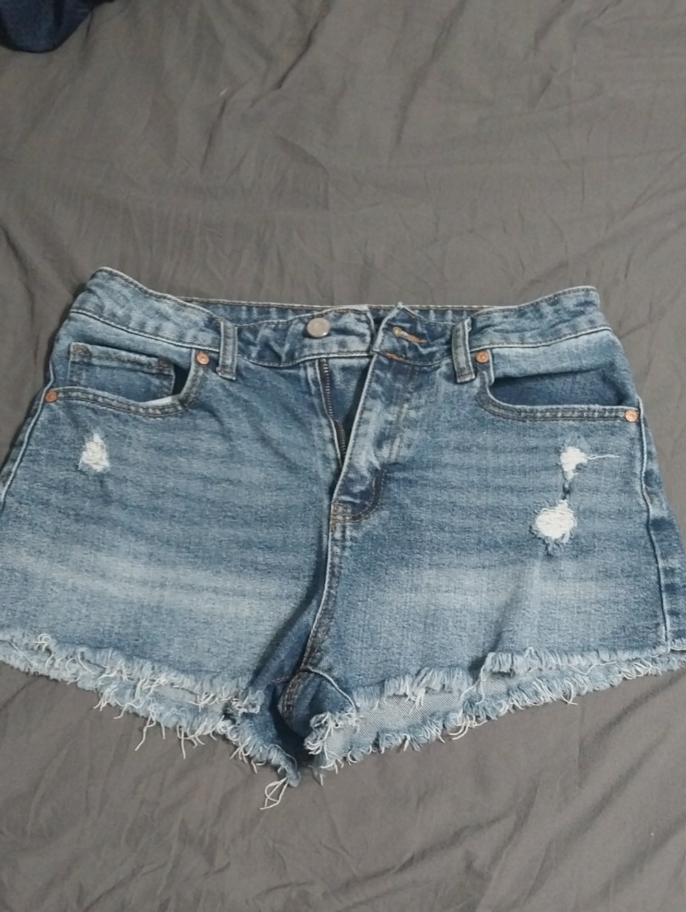 Sincerely Jules Light Blue Distressed High-Rise Denim Shorts